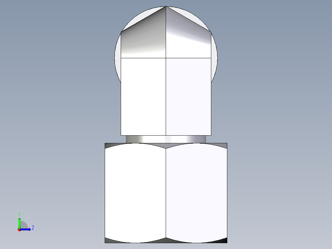 卡套式工业通用硬管接头EO_Swivel_nut_elbow_EW10LOMDCF左视图