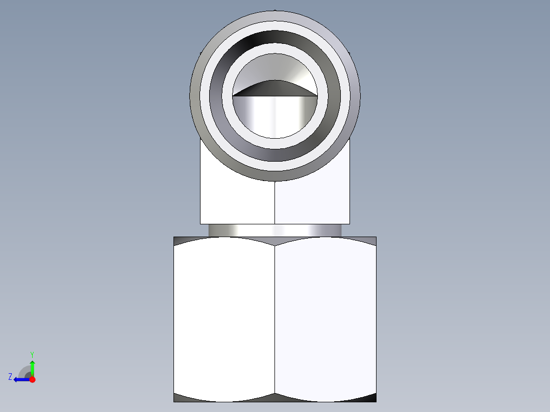 卡套式工业通用硬管接头EO_Swivel_nut_elbow_EW10LOMDCF右视图