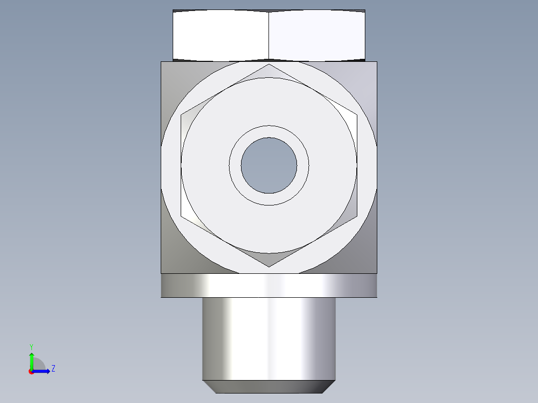 卡套式工业通用硬管接头EO_High_pressure_banjo_tee_TH10ZSRKD71左视图