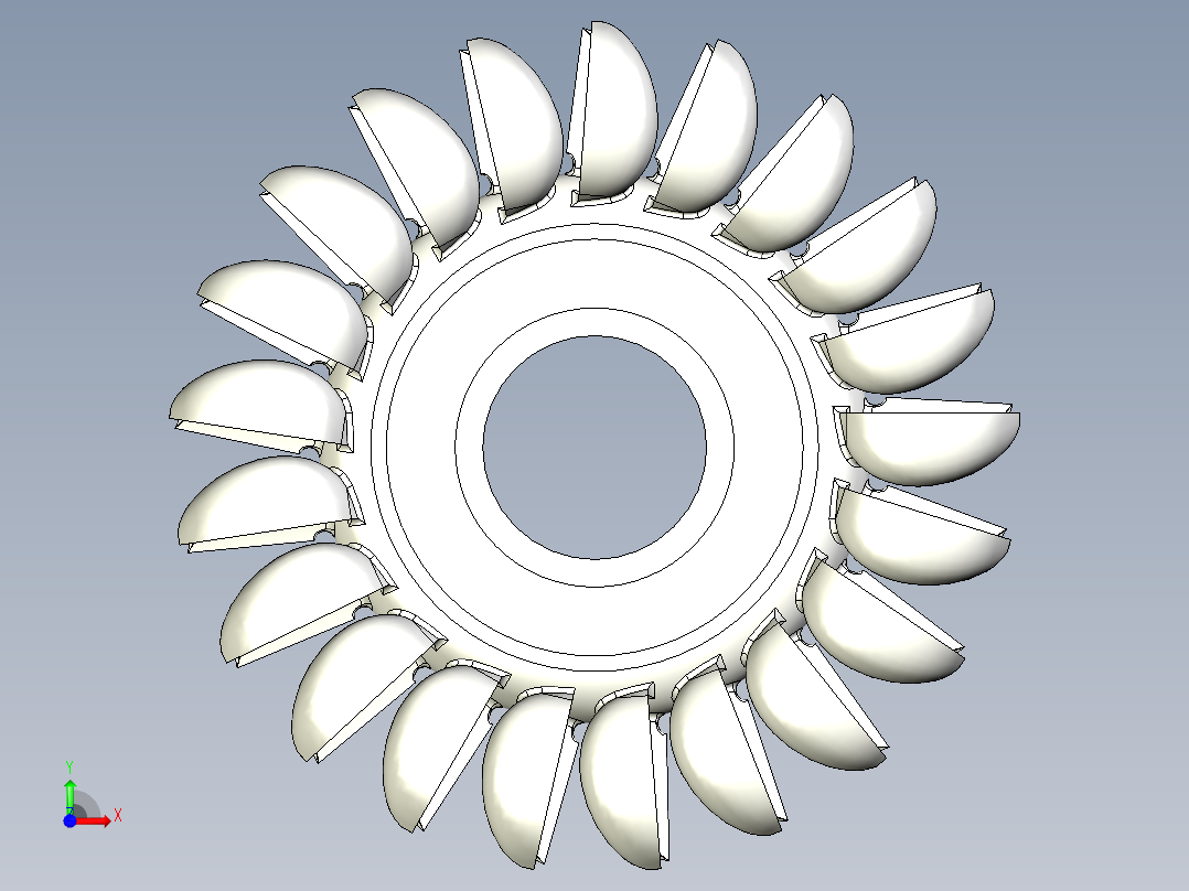 冲击式水轮机转轮前视图