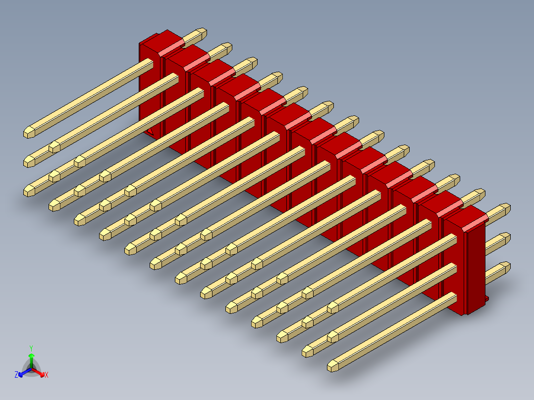彩色公头100mil（2.54mm）系列-DS1021_red_3x13p_100mil_Type5_rev1.0