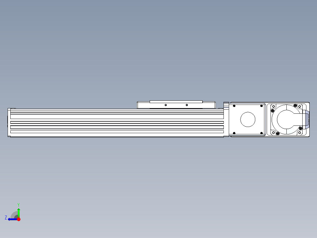同步带全封闭直线模组TPA-HCB-110D-90-L200-MR-Y-P40-N3右视图