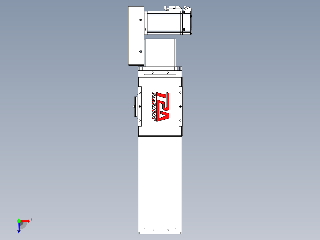 同步带全封闭直线模组TPA-HCB-110D-90-L200-MR-Y-P40-N3俯视图