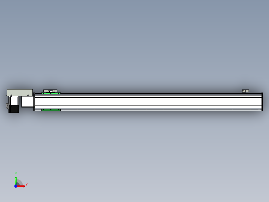 同步带滑台-半封闭B10H-L45-S1100-R-P40-D3前视图