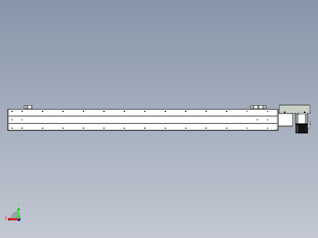 同步带滑台-半封闭B10H-L45-S1100-R-P40-D3后视图