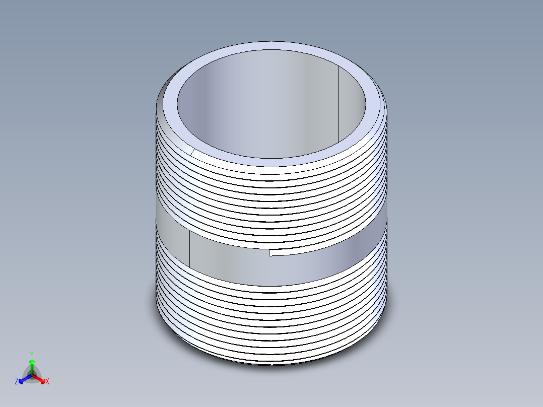 CPVC管件33-Sch80_Nipple_MPTxMPT_9861-252_2in x 2.5in正等轴测图