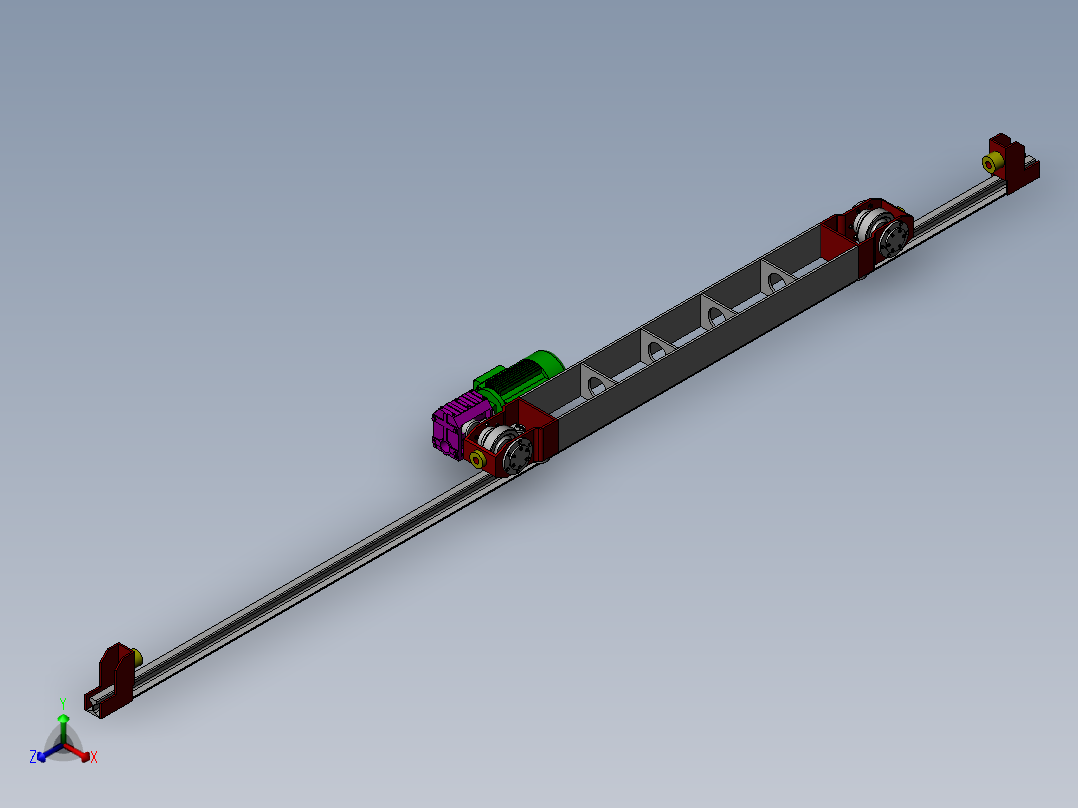 堆垛机行走机构正等轴测图