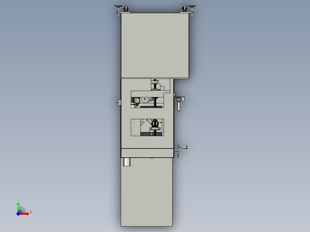 Roller Printing Machine滚筒印刷机3D数模图纸 STEP格式前视图