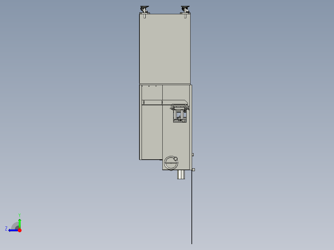 Roller Printing Machine滚筒印刷机3D数模图纸 STEP格式右视图