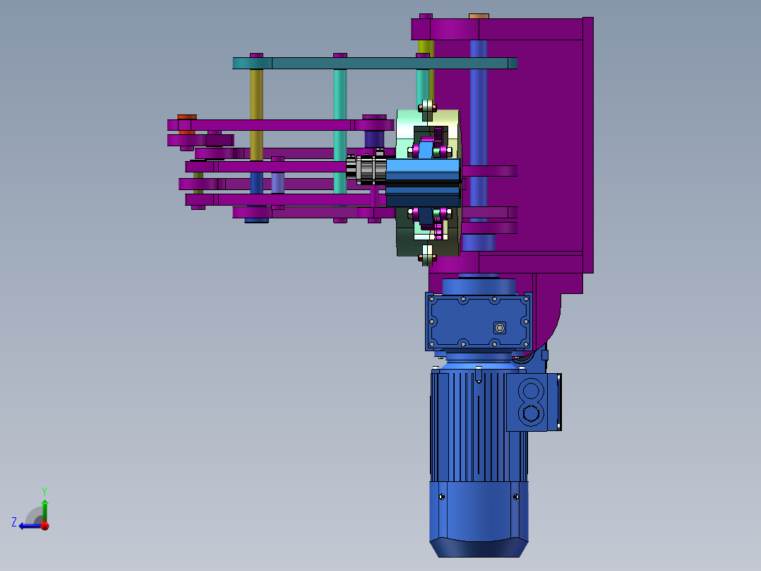 排管机总装右视图