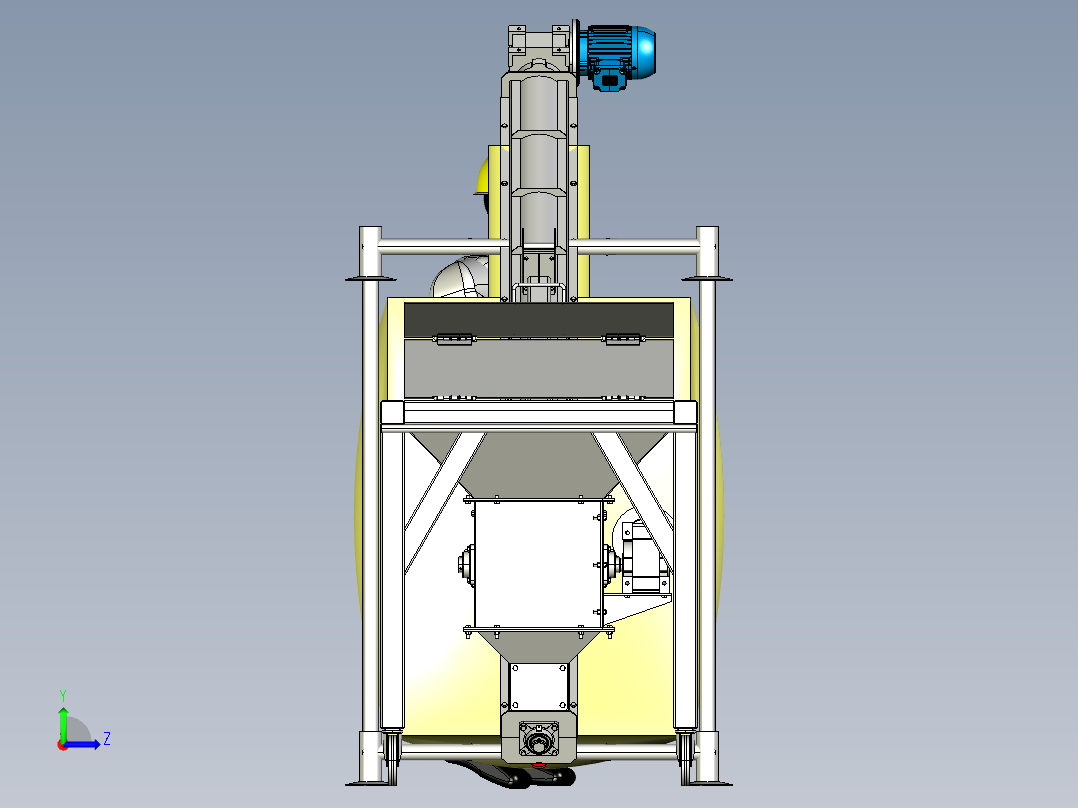 糖、香料和其他物质的破碎机和输送机左视图