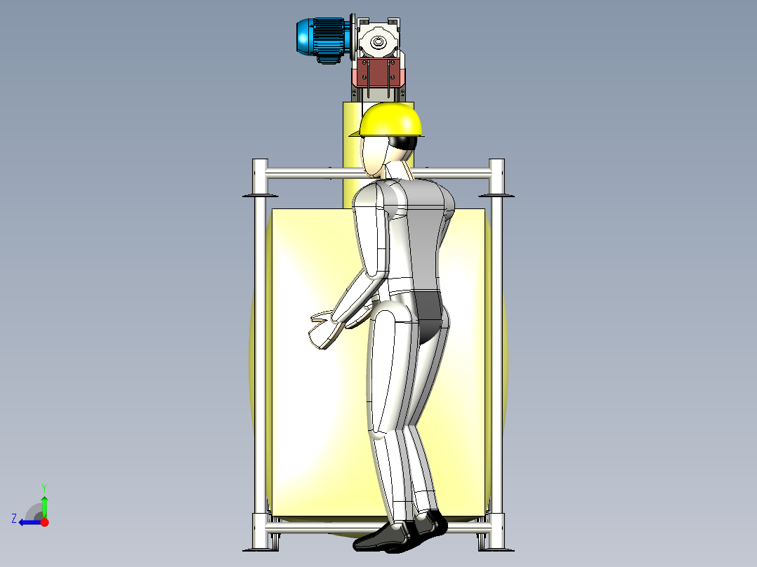 糖、香料和其他物质的破碎机和输送机右视图