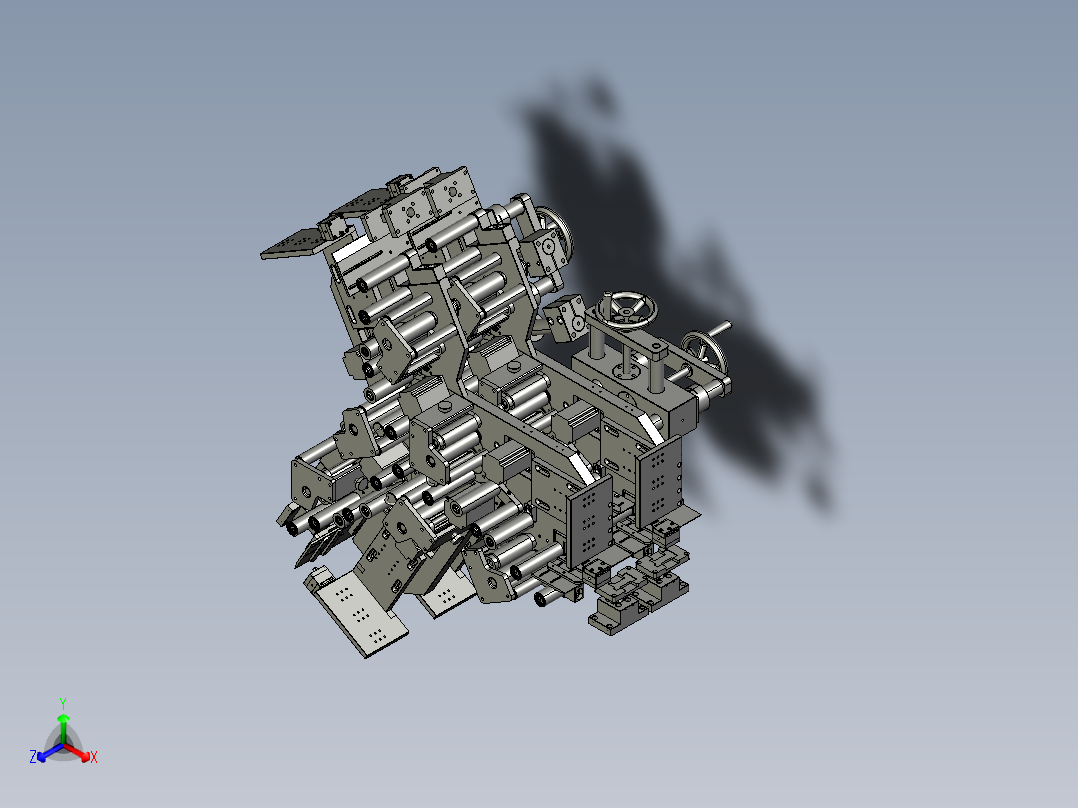 阀门快速拧紧装置正等轴测图