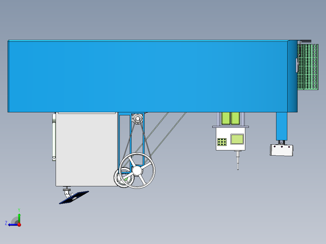 新能源水草清理船结构设计右视图