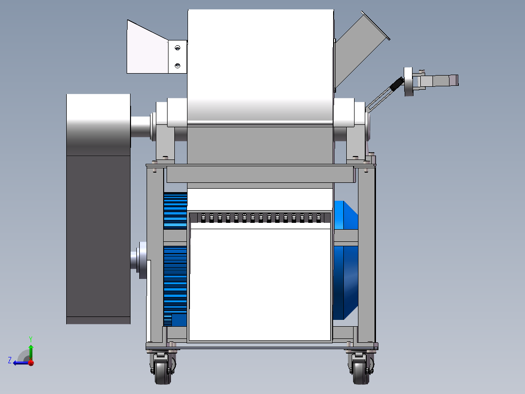 树枝粉碎机建模右视图
