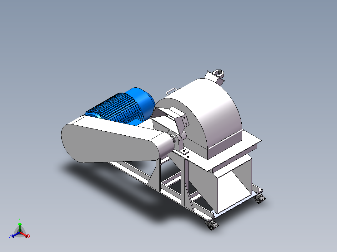 树枝粉碎机建模正等轴测图