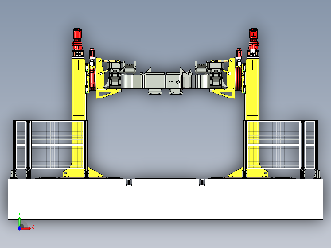 地铁车辆检修设备-构架翻转机前视图