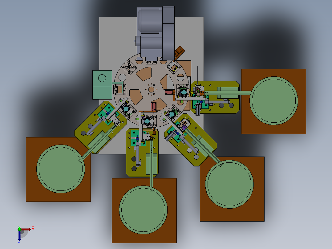 3M铜头非标自动组装流水线俯视图