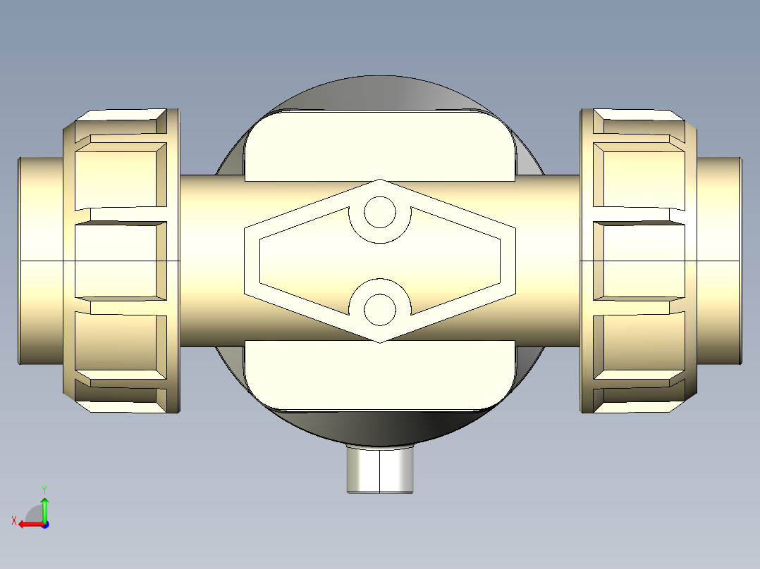 6DKPUIMCP DA 气动隔膜阀双作用与女性的两端，公制系列PP-H后视图