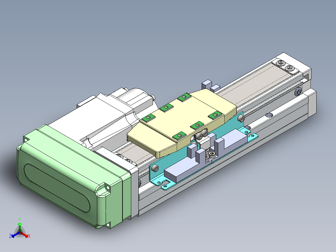 GTH内嵌丝杆全封闭GTH4-BR-100W正等轴测图
