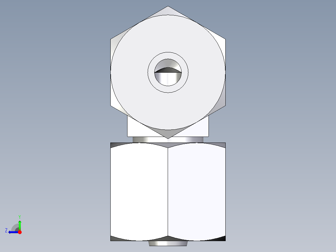 卡套式工业通用硬管接头EO_Swivel_nut_elbow_EW06S71右视图