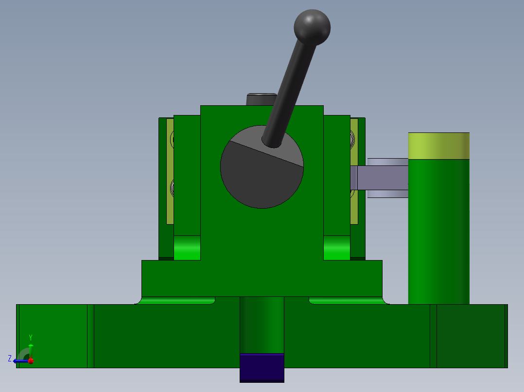 气门摇臂轴支座加工工艺及铣同侧端面夹具设计【含三维SolidWorks】【原创设计】右视图