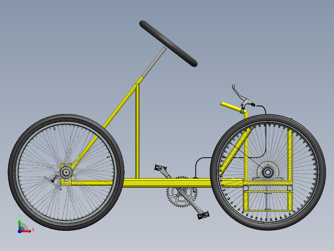 脚踏式四轮车割草机前视图