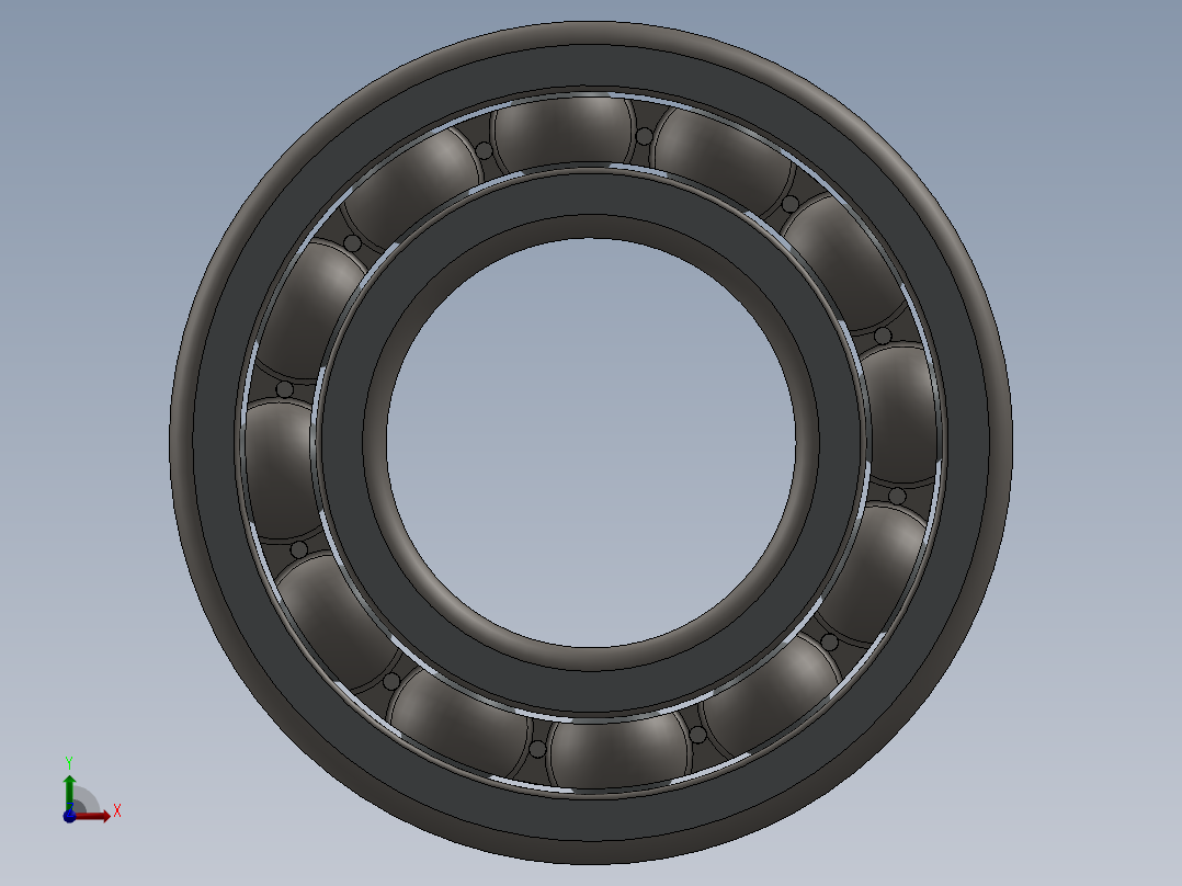 6207滚珠轴承前视图