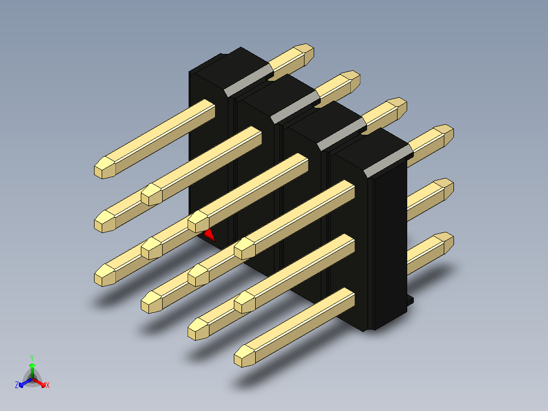 彩色公头100mil（2.54mm）系列-DS1021_black_3x04p_100mil_Type1_rev1.0