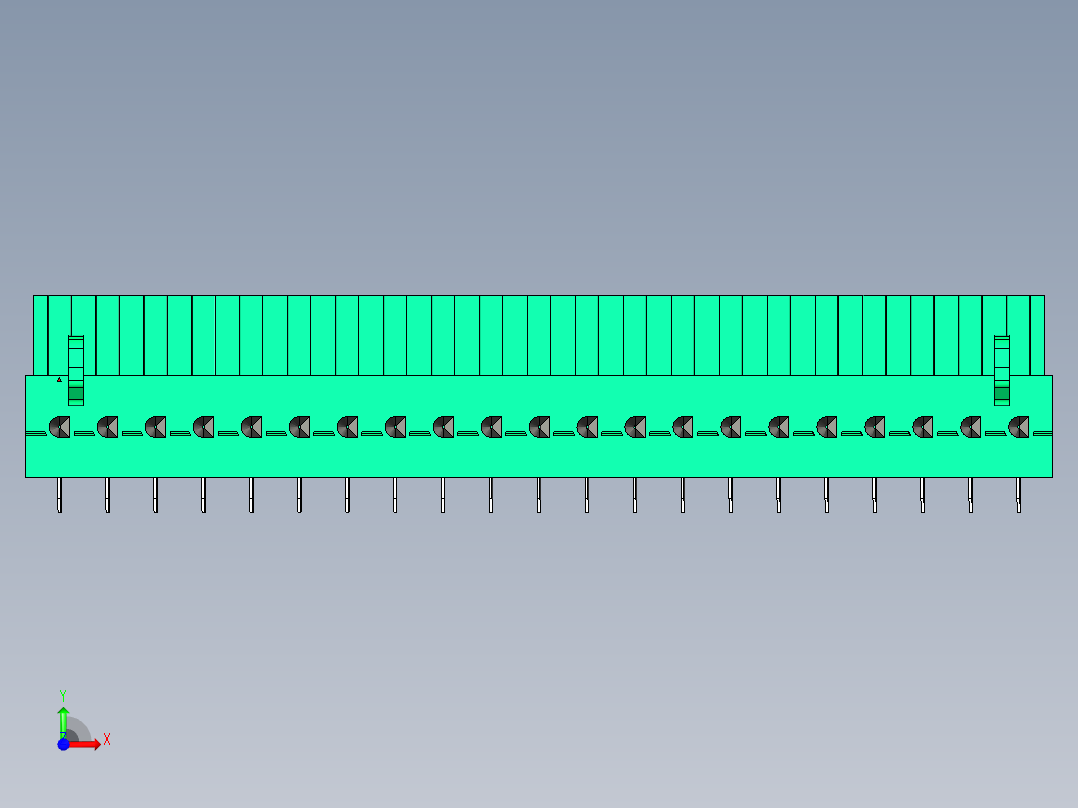 DEGSON 2EDG 系列 5.0mm 可插拔接线端子组-2EDGB-5.0-21P-14-00AH前视图