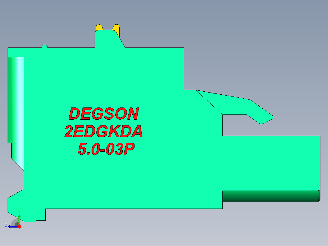 DEGSON 2EDG 系列 5.0mm 可插拔接线端子组-2EDGKDA-5.0-03P-14-00AH右视图
