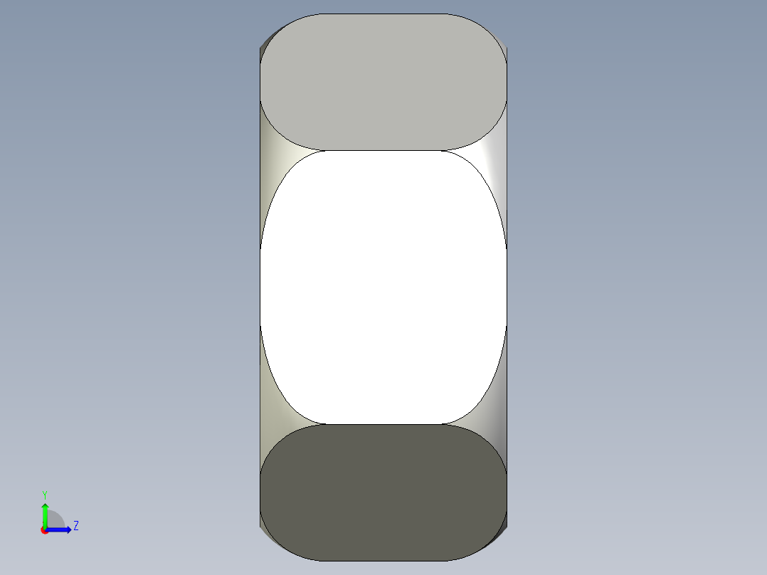 螺帽、不銹鋼螺帽KNTRR,SKNTRR-3D多系列多零件图纸模型左视图