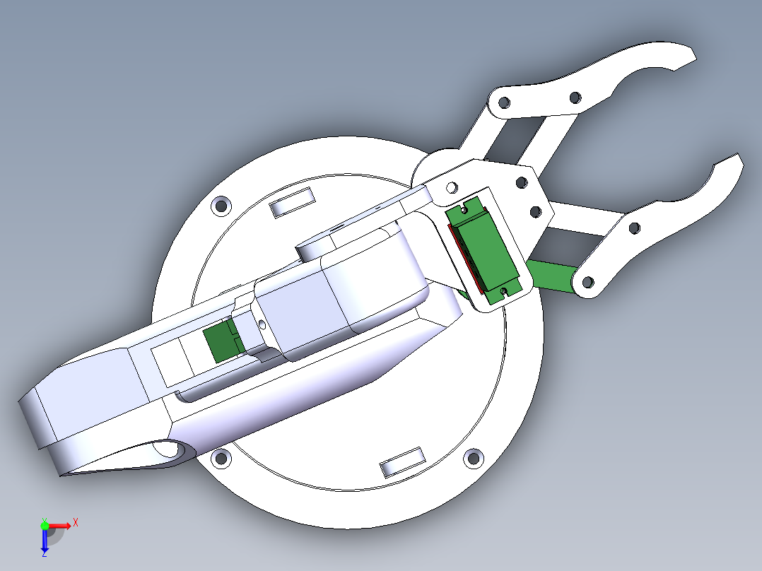 多功能农业机械手结构设计及仿真【含三维+CAD图+说明书】俯视图
