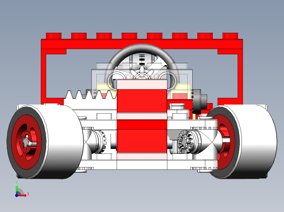 乐高四轮玩具车前视图