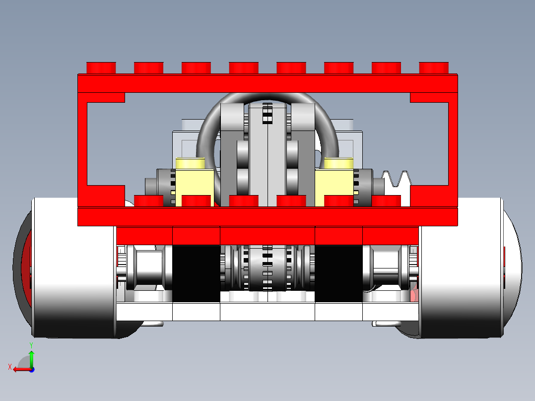 乐高四轮玩具车后视图