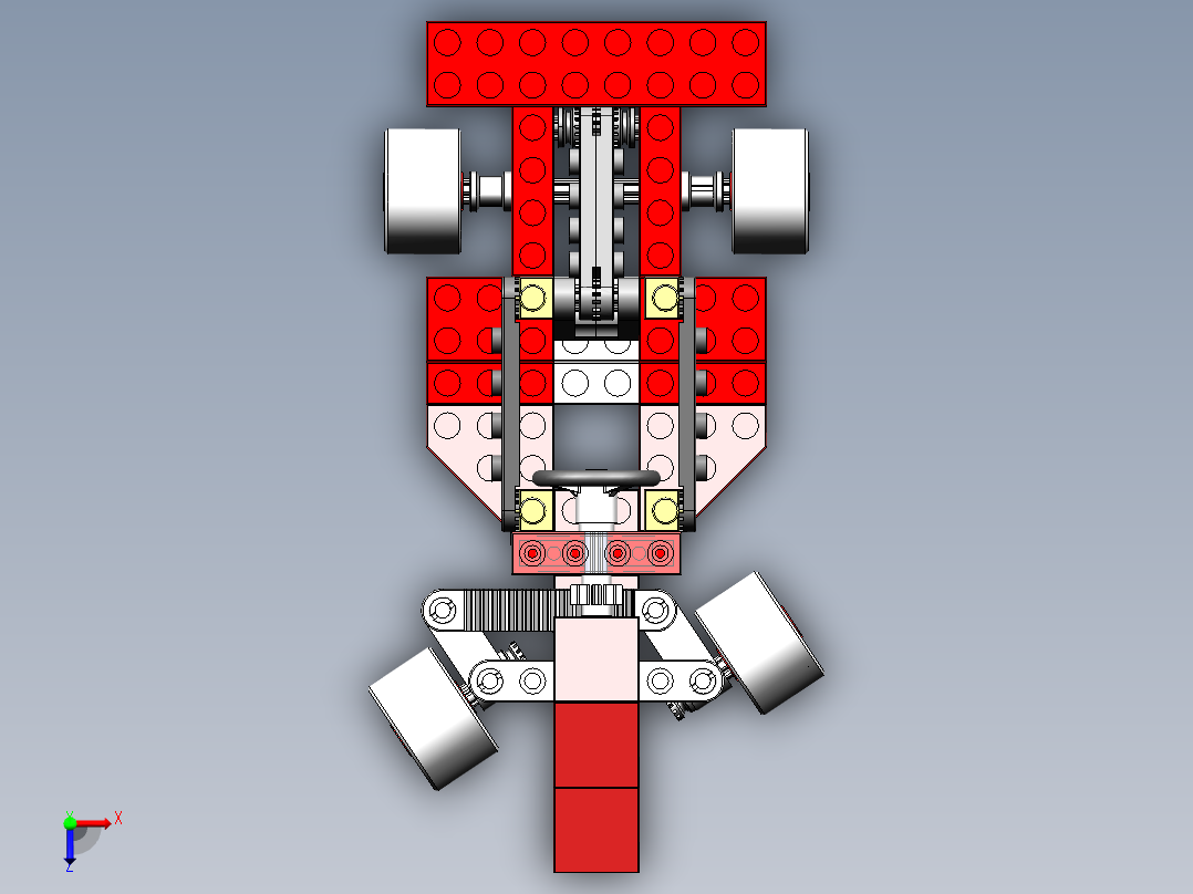 乐高四轮玩具车俯视图
