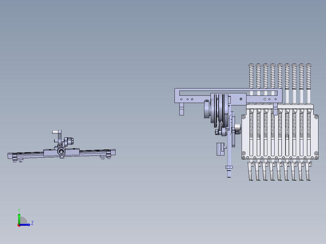 电脑刺绣机头左视图
