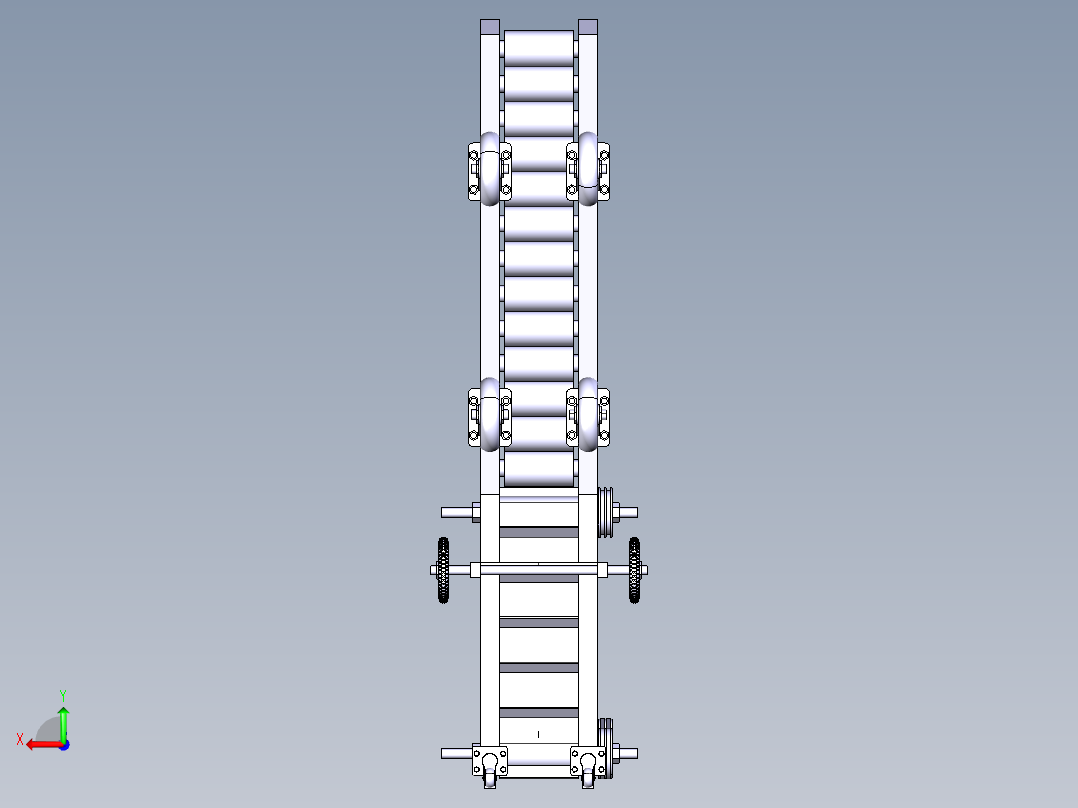 玉米粒运输机构后视图