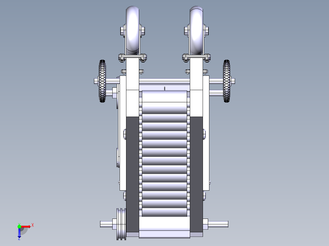 玉米粒运输机构俯视图