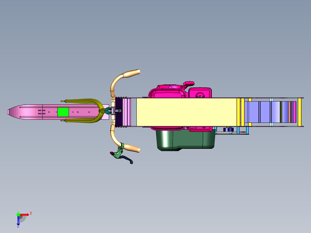 履带滑雪场雪地摩托俯视图