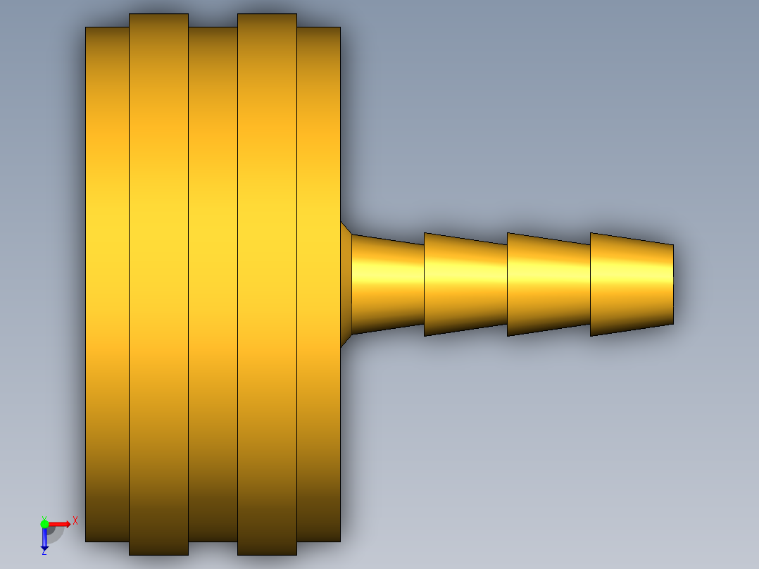 水管接头Swivel Connector Female Garden Hose to Hose Barb 90GH-12-3俯视图