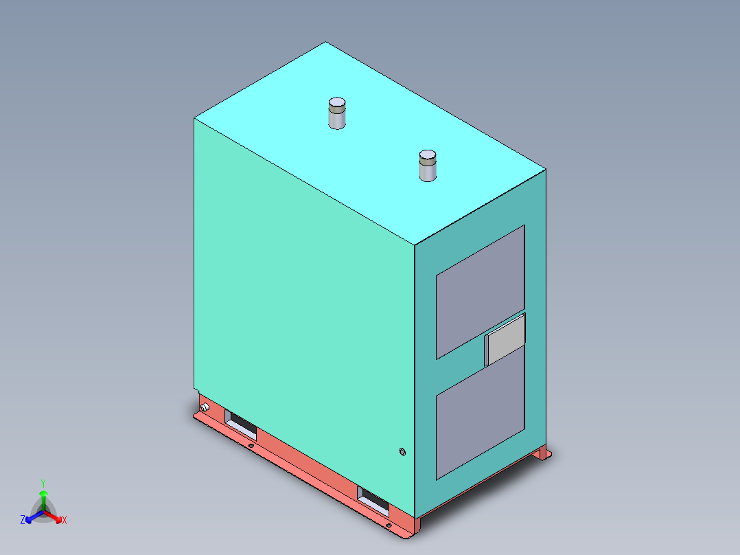 冷冻式空气干燥机模型正等轴测图
