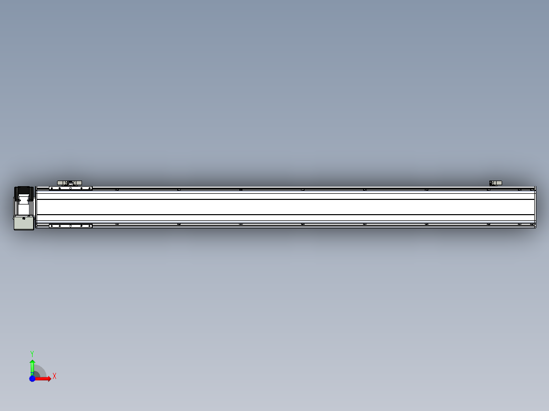 同步带滑台-半封闭B13H-L45-S1350-LU-P40-D3前视图