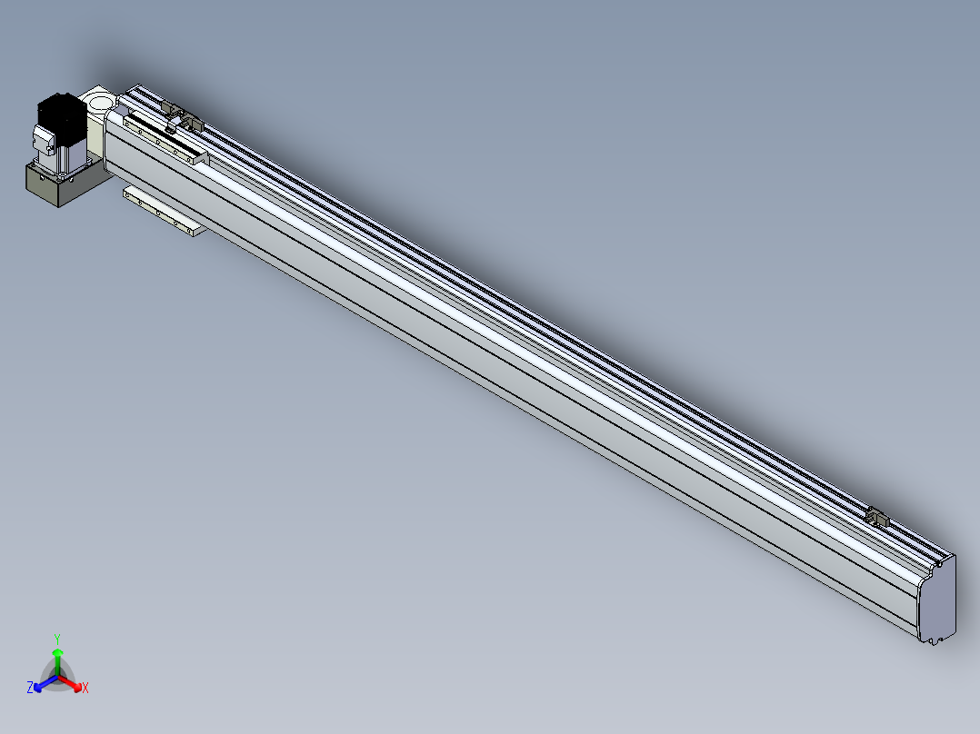 同步带滑台-半封闭B13H-L45-S1350-LU-P40-D3正等轴测图