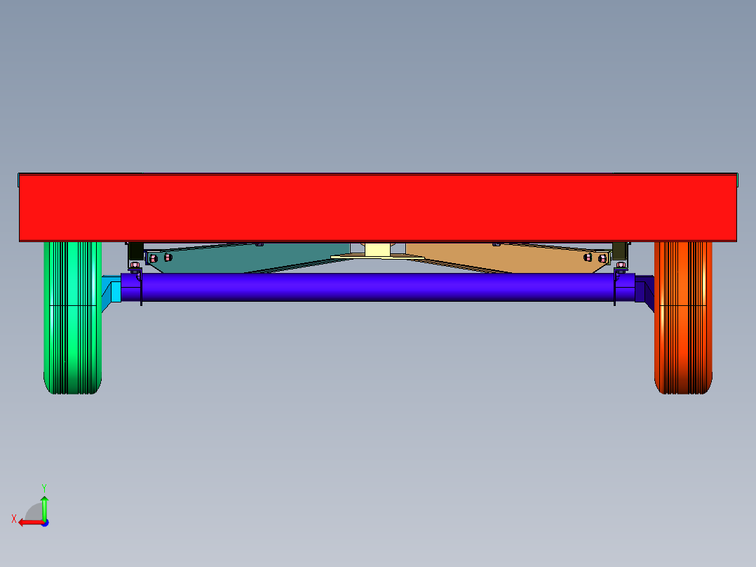 公路版拖挂房车底盘后视图