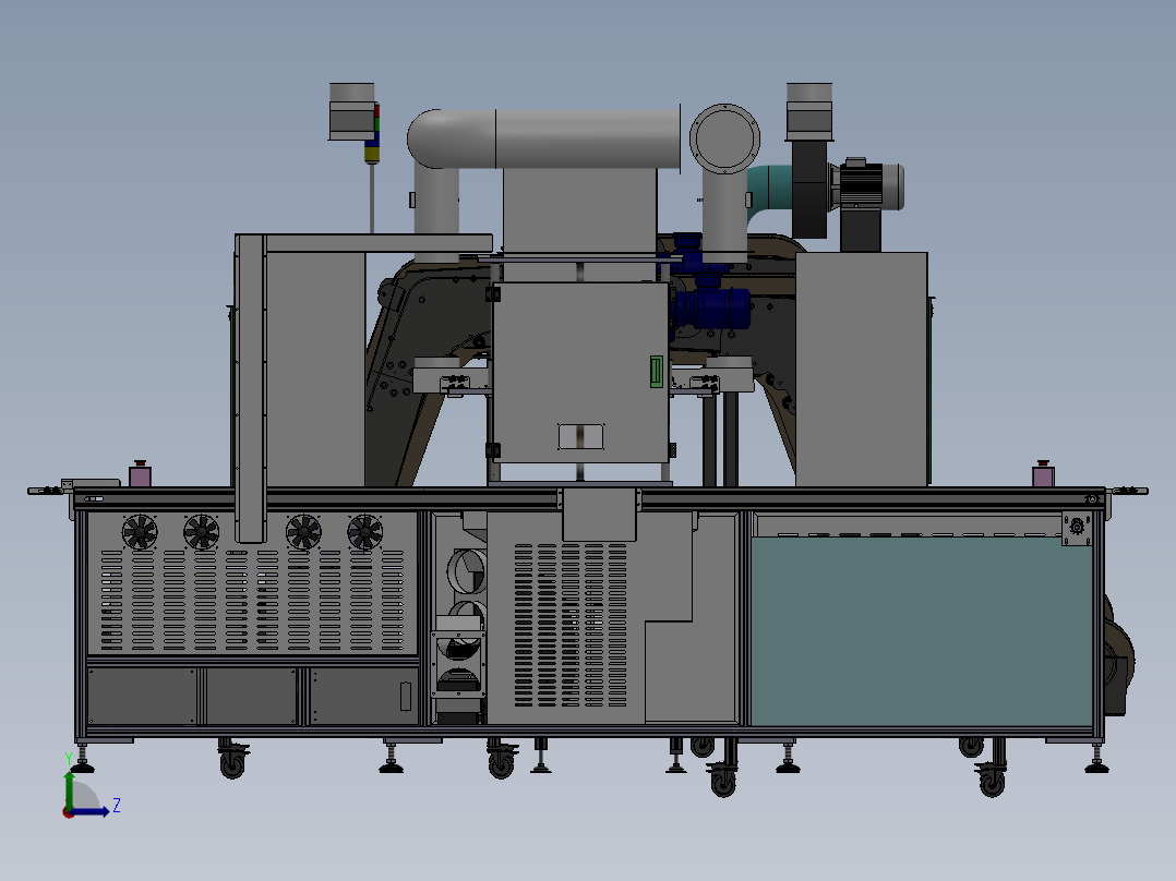 乳胶漆油桶输送线sw17可编辑左视图