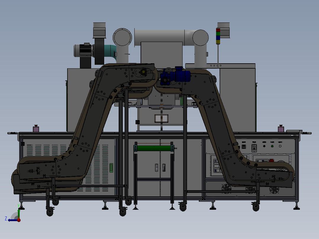 乳胶漆油桶输送线sw17可编辑右视图