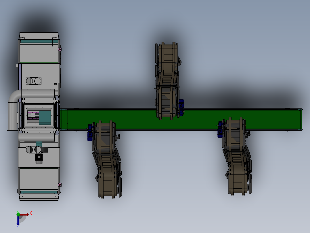 乳胶漆油桶输送线sw17可编辑俯视图