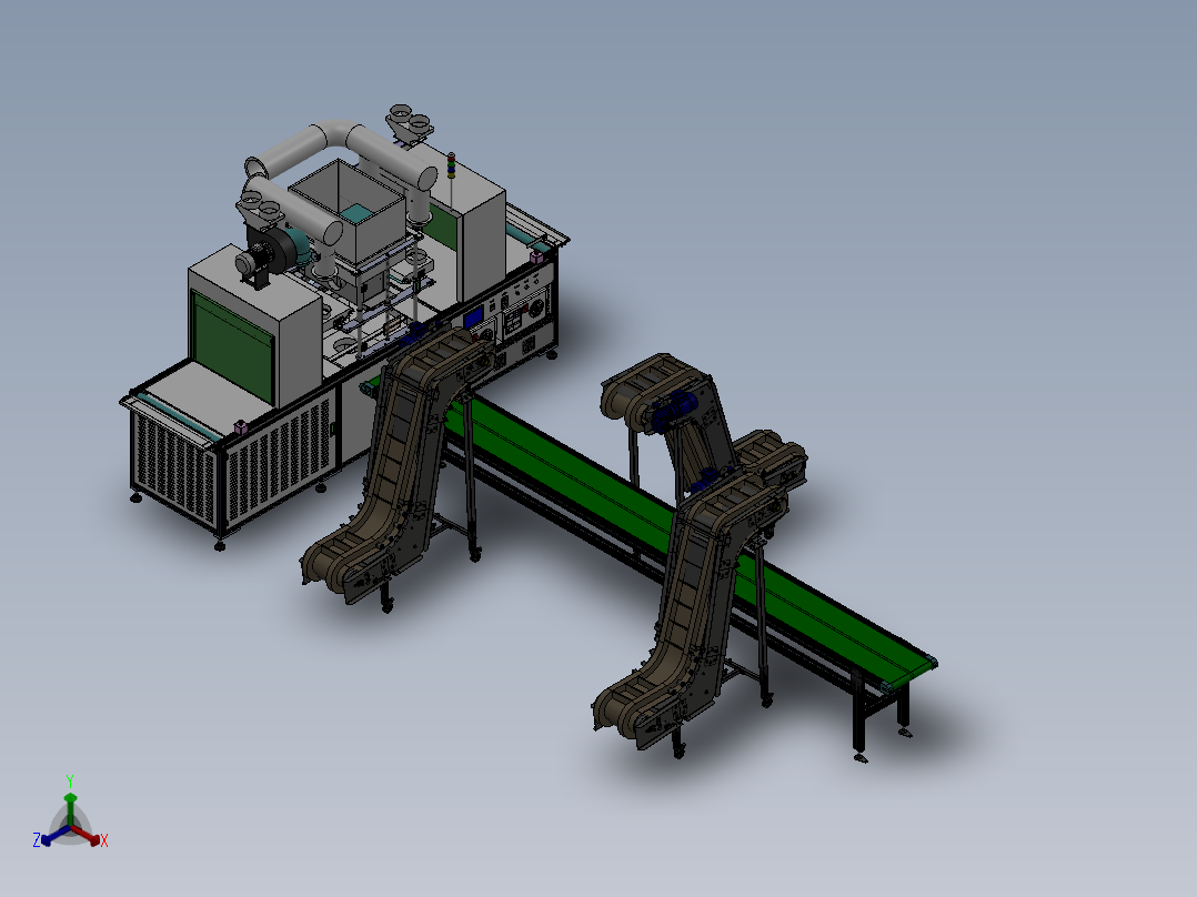 乳胶漆油桶输送线sw17可编辑正等轴测图