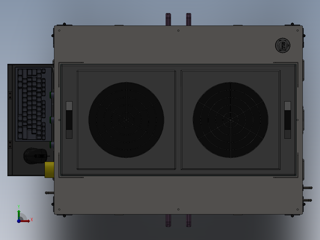 单机机架-外观型材内部方通版sw22可编辑前视图